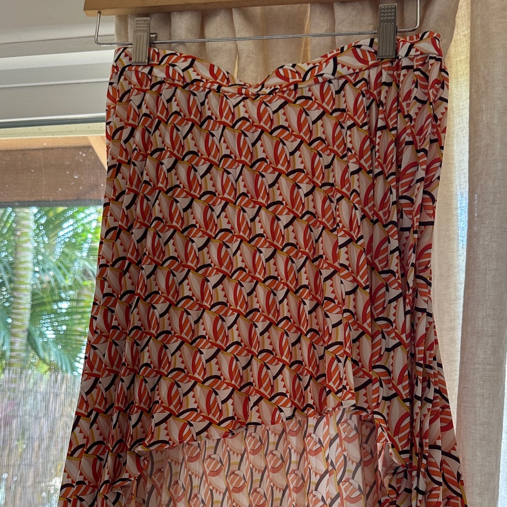 Alexis Red and Black Patterned A-Line Skirt